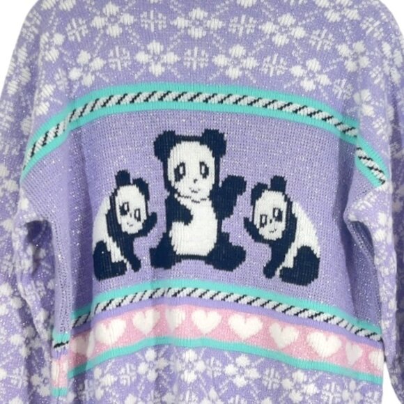 Vintage Adele Knitwear Panda Sweater Large Pre-Loved - Picture 6 of 6